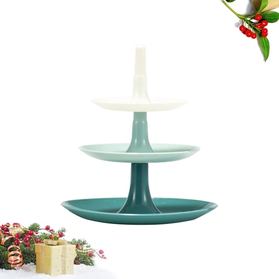 Stackable Plate Rack Amosfun Round Green Plastic Cake Rack 3 Tier Cupcake Stand for Party ...