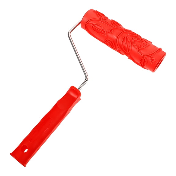 Amosfun Decorative Texture Paint Roller for Home Hides Imperfections in Wall Finishes Red