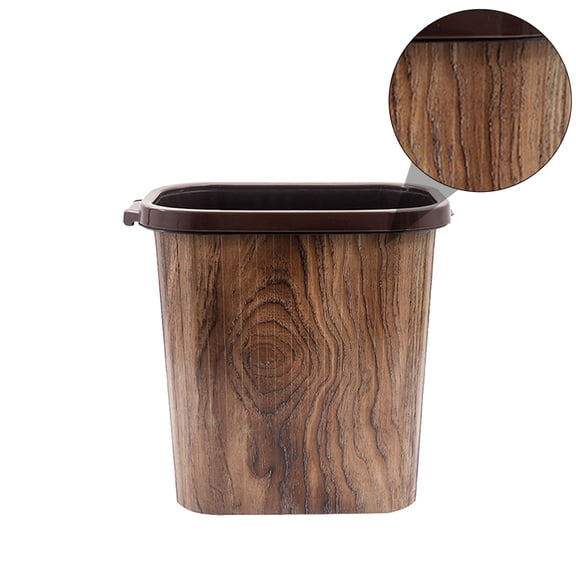 Amosfun Rustic Plastic Trash Can - Modern Stylish Waste Bin for Home Bathroom Garbage Disposal Container