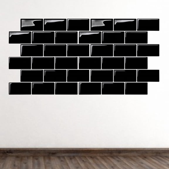 Amosfun Black Self-Adhesive PVC Wall Decal for and Living Room Decoration