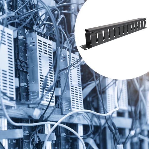 Amosfun Server Cable Management Organizer Metal Cable Manager for Network Accessory Rack