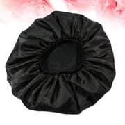 Amosfun Black Women s Sleeping Hat Made with Silky Satin for Hair and Shine, Extra Large
