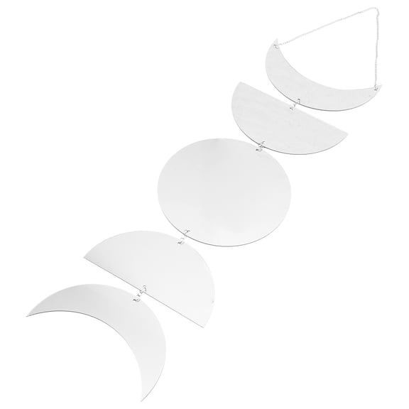 Amosfun Plated Acrylic Moon Phase Hanging Mirror for Bedroom and Living Room Wall Decor