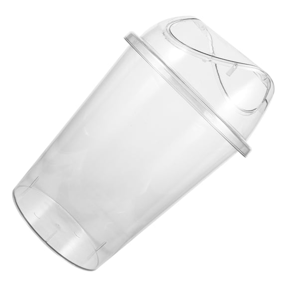 Amosfun Simple Clear Plastic Trash Can with Lid Sturdy and Stylish for Household Use