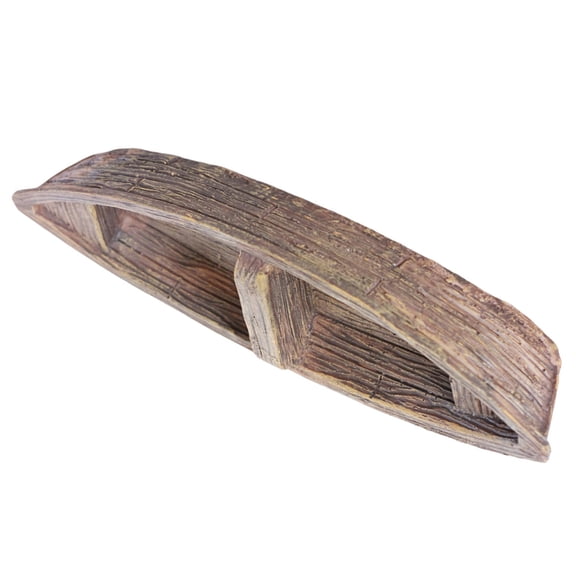 Amosfun Small Light Brown Resin Floating Boat Aquarium Decoration Model for Fish Tank Ambiance