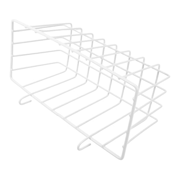 Amosfun White Wire Grid Wall Shelf Basket Hanging Storage Rack for Kitchen and Bathroom Use