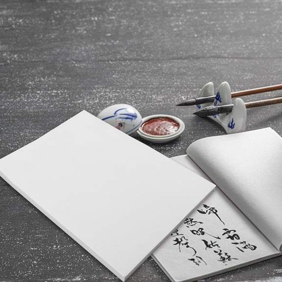 Amosfun Smooth White Rice Paper Sheets for Calligraphy Practice and Chinese Art
