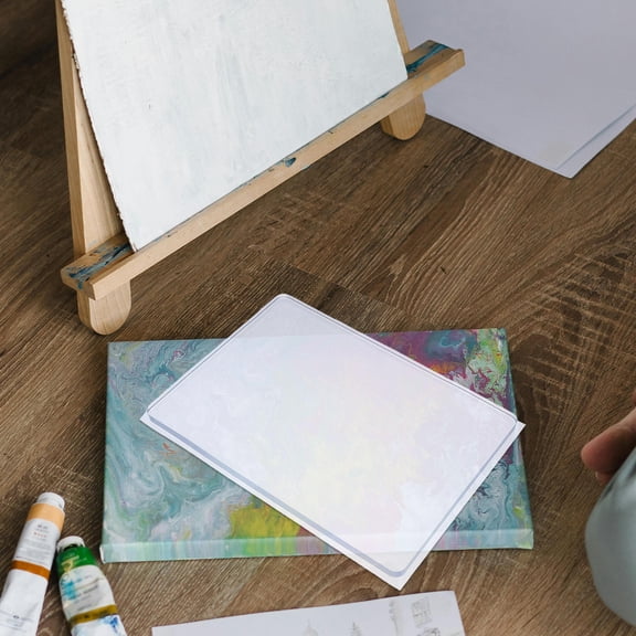 Amosfun Flexible Transparent Gel Printing Plate for Arts and Crafts, Soft Reusable Monoprinting Tool