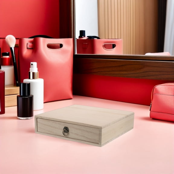Amosfun Wood Desk Organizer Storage Box with Multiple Drawers for Office Supplies, Small Items, Home Desktop Storage