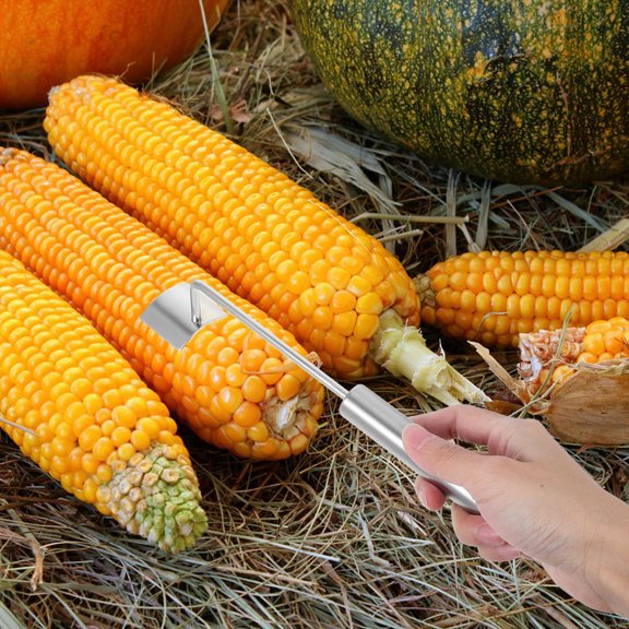 Amosfun Stainless Steel Corn Remover for Kitchen Use Corn on the Cob Remover Tool 1Pack