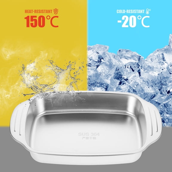 Amosfun Plated Silver Stainless Steel Rectangular Roasting Tray for Fish and Small Lobsters with Versatile Cooking Use