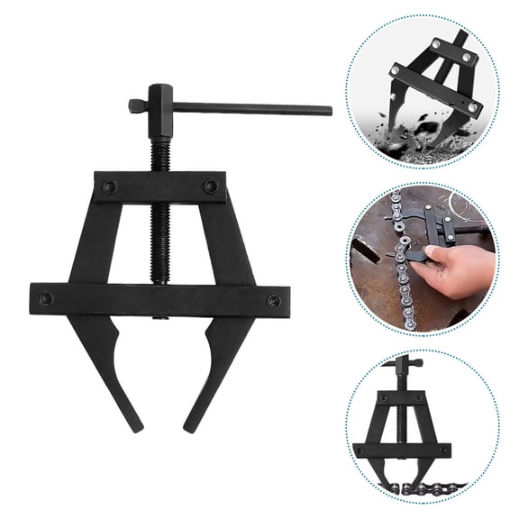 Amosfun Motorcycle Chain Tensioner Black Steel Adjustable Hand Tool for Chain Maintenance