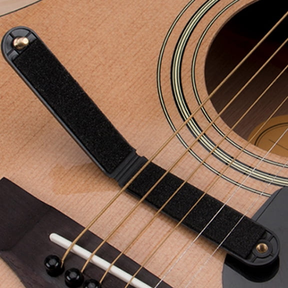 Amosfun String Damper Guitar Guitar Silencer Metal Black 1Set with Sound Quality Preservation