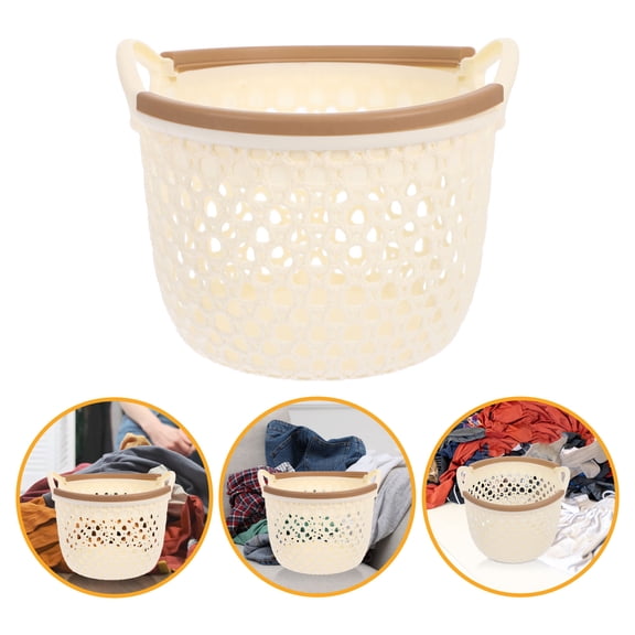 Amosfun Rustic Hollow Basket Made of PP Material for Home Storage, Table Decoration, and Organization
