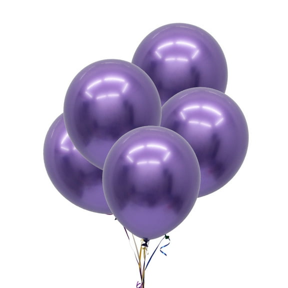 Amosfun Thickened Latex Balloons Purple Effect for Birthday Wedding Parties 5Pcs