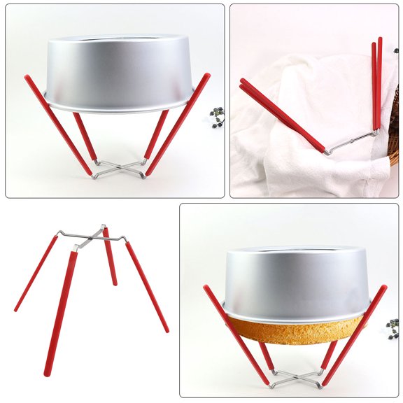 Amosfun Stainless Steel Half Size Cooling Rack with Four Designs, Baking Tool for Kitchen Use, 1 Set