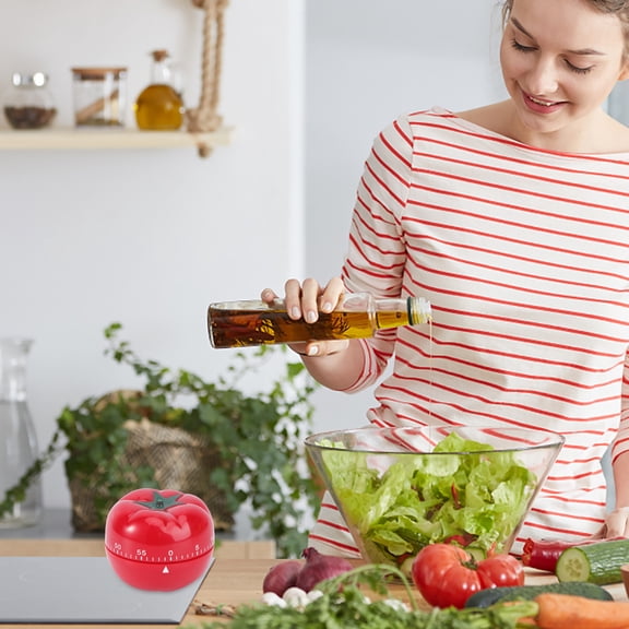 Amosfun Kitchen Timer Tomato Shape Red Plastic 1Set