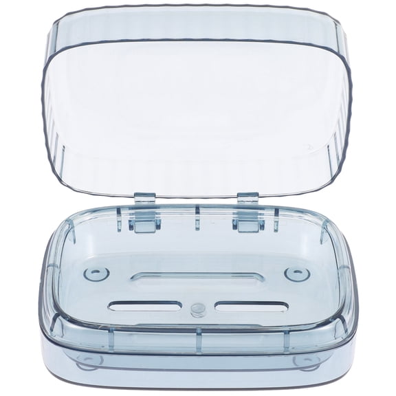 Amosfun Transparent Shower Soap Tray with Lid, Portable Soap Dish Container for Bathroom and Travel