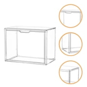 Amosfun Transparent Clear Book Bin Plastic Home Organizer Sturdy Storage Box