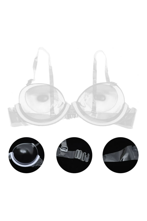 Disposable Transparent Bra with Elastic Adjustable Shoulder Straps