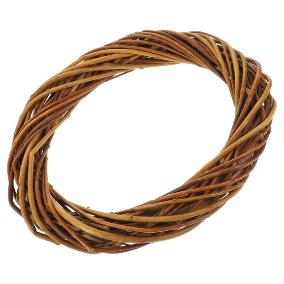 Amosfun Brown Wicker Vine Wreath 1- Hanging Decoration for Craft Projects and Home Decor