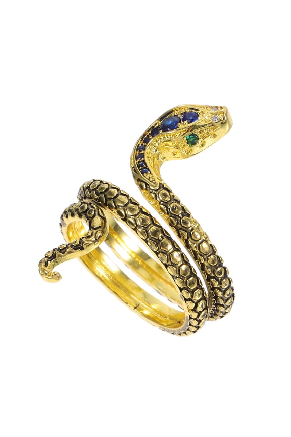 1Pcs Chic Finger Ring Copper Snake Pattern Ring for Graduation Unisex Fashion Assorted Color