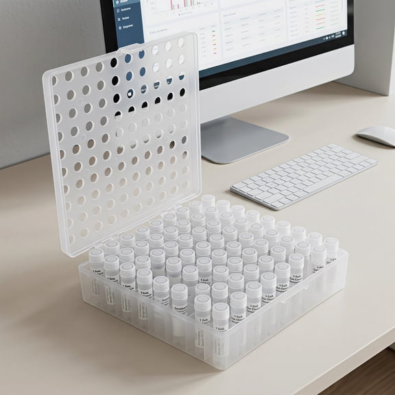 Amosfun Universal Compatible Vial Holder Box Made from Solvent Resistant Plastic for Laboratory Use