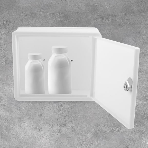 Amosfun Wall Mount Lock Box for Home Secure Milk Container White Rectangular Design 1Pcs
