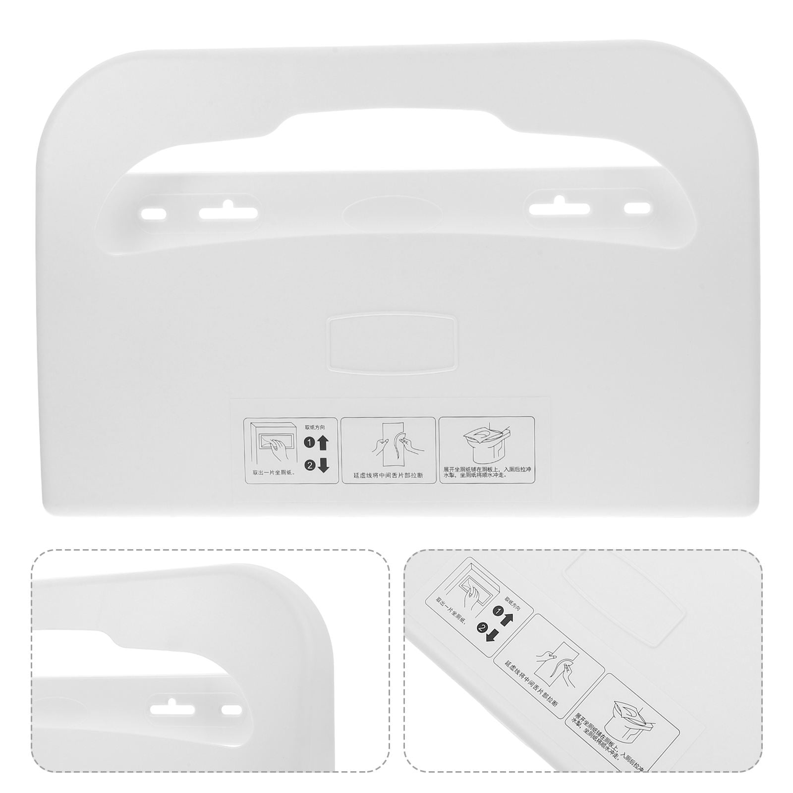 Wall Mount Toilet Seat Cover Dispenser - White Plastic Holder For Bathrooms & Restrooms