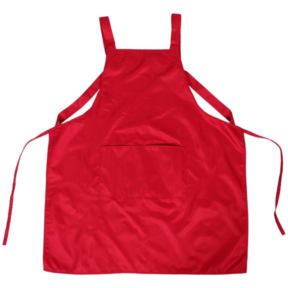 Amosfun Waterproof Red Kitchen Apron with Pockets Adjustable Unisex Bib for Cooking and Baking