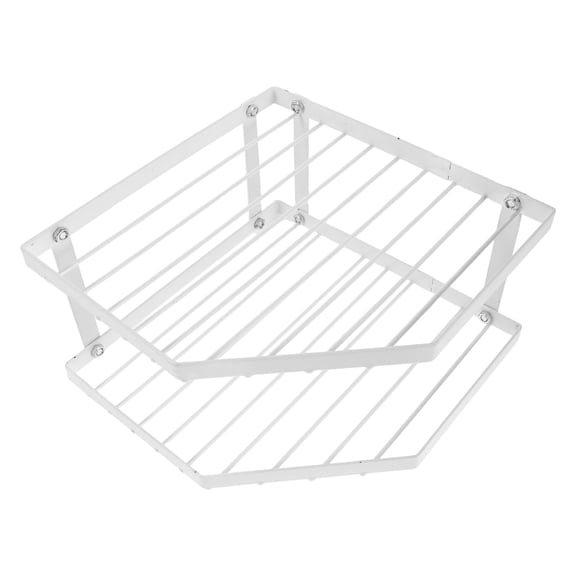 Amosfun White Metal Corner Shelf Organizer for Kitchen Countertop, Multi-Layer Pot and Spice Storage Rack