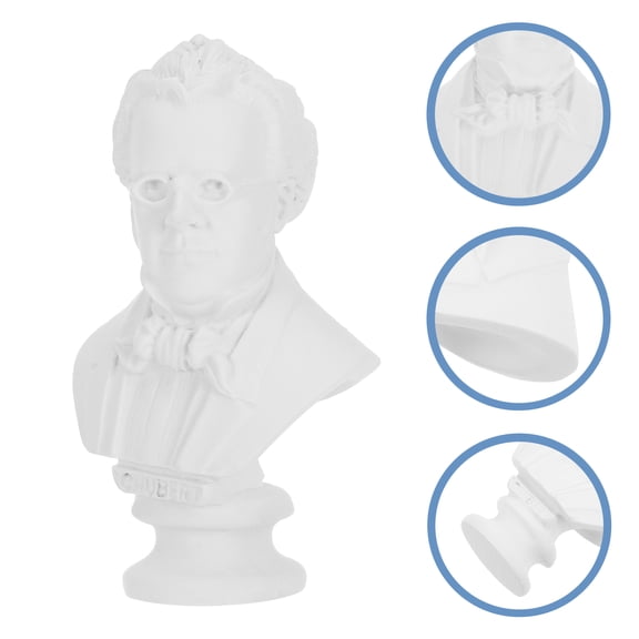Amosfun White Resin Bust Statue Desktop Decoration For Office Decor And Display 1Set