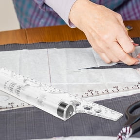 Amosfun White Rotary Drawing Ruler with Precise Clear Scale for Accurate Charts, Graphs, Technical Designs and Drafting