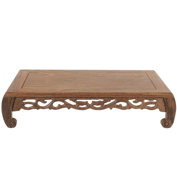 Amosfun Wooden Display Base for Statue and Vase Coffee Color Premium Wood Stand