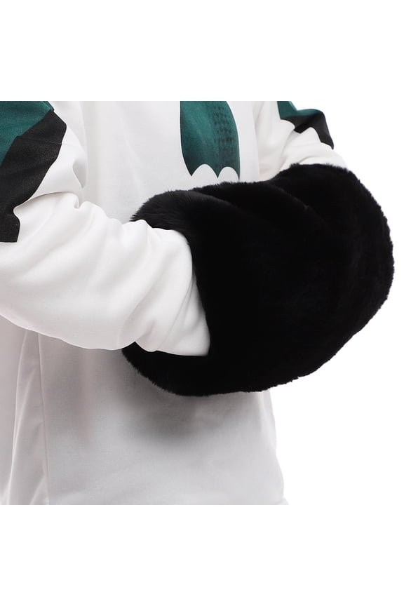 1Set Hand Muff for Adults Black Plush Winter Hand Muffs to Resist Cold Weather