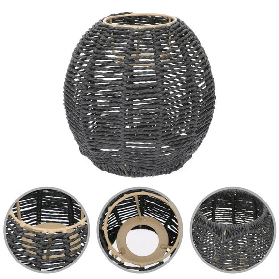 Amosfun hanging paper lamp for chandelier Black Paper Rope Round 1Pack Home Lighting