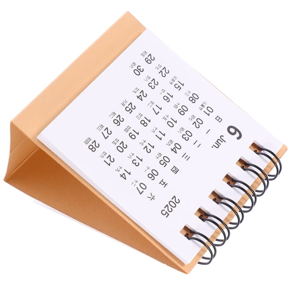Amosfun Innovative Brown Small Desk Calendar 2025 Chic Office Decor for Home Planning