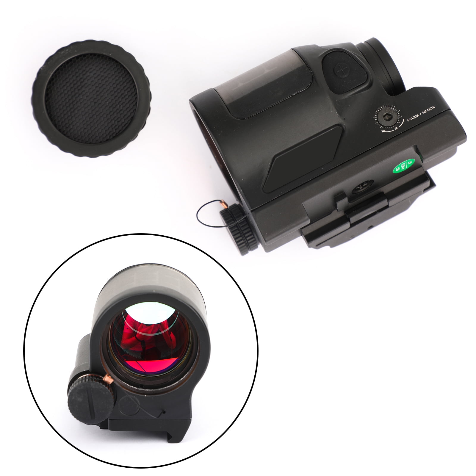 Amotopart Solar Power System Hunting Reflex Sight Red Dot 1X38