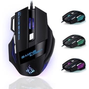 Amotus Gaming Mouse Wired Mouse USB Optical Mouse 3200 DPI Adjustable Comfort Grip Ergonomic Mice RGB Breathing Backlit 7 Buttons Fire Key for Windows, Mac OS, Linux , Laptop Computer PC Black