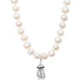 thumbnail image 1 of Amour 7-7.5mm Cultured Freshwater Pearl and Black Diamond Accent Necklace with Large Lobster Clasp in Yellow & Black, 1 of 1