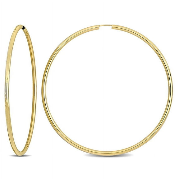 Amour 70mm Hoop Earrings in 14k Yellow Gold