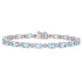 thumbnail image 1 of Amour 9 CT TGW Oval-Cut Sky-Blue Topaz and Diamond Accent Tennis Bracelet in Sterling Silver JMS005217, 1 of 1