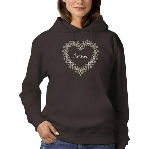 Amour Daisy Heart Hoodie Women -Image by Shutterstock, Female Medium