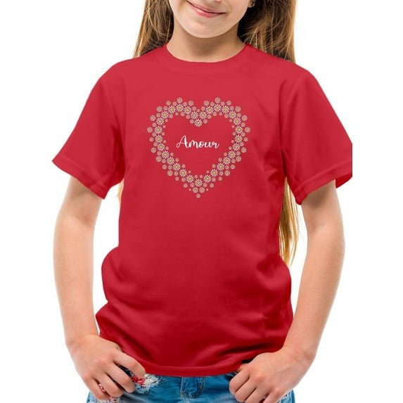 Amour Daisy Heart T-Shirt Juniors -Image by Shutterstock, Small