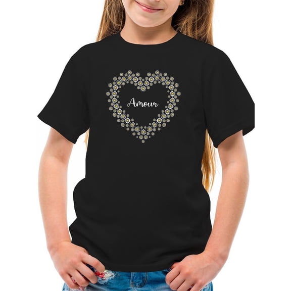 Amour Daisy Heart T-Shirt Juniors -Image by Shutterstock, x-Small
