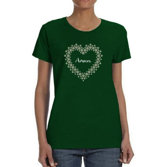 Amour Daisy Heart T-Shirt Women -Image by Shutterstock, Female 5X-Large