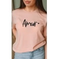 thumbnail image 1 of Amour Heart Valentines Day Graphic Tee T-Shirt, 1 of 9
