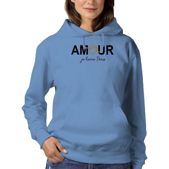 Amour Je'taime Paris Hoodie Women -Image by Shutterstock, Female XX-Large