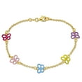 thumbnail image 1 of Amour Multi-Color Butterfly Enamel Charm Bracelet in Yellow Plated Sterling Silver, 1 of 1