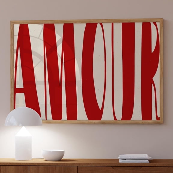 Amour Poster, Bedroom Wall Decor, Typography Poster, Gift For Girlfriend, Retro Wall Print, Love Print, Trendy Art Red Wall Art Wall Art, Modern Wall Decor, 8x12 UNFRAMED